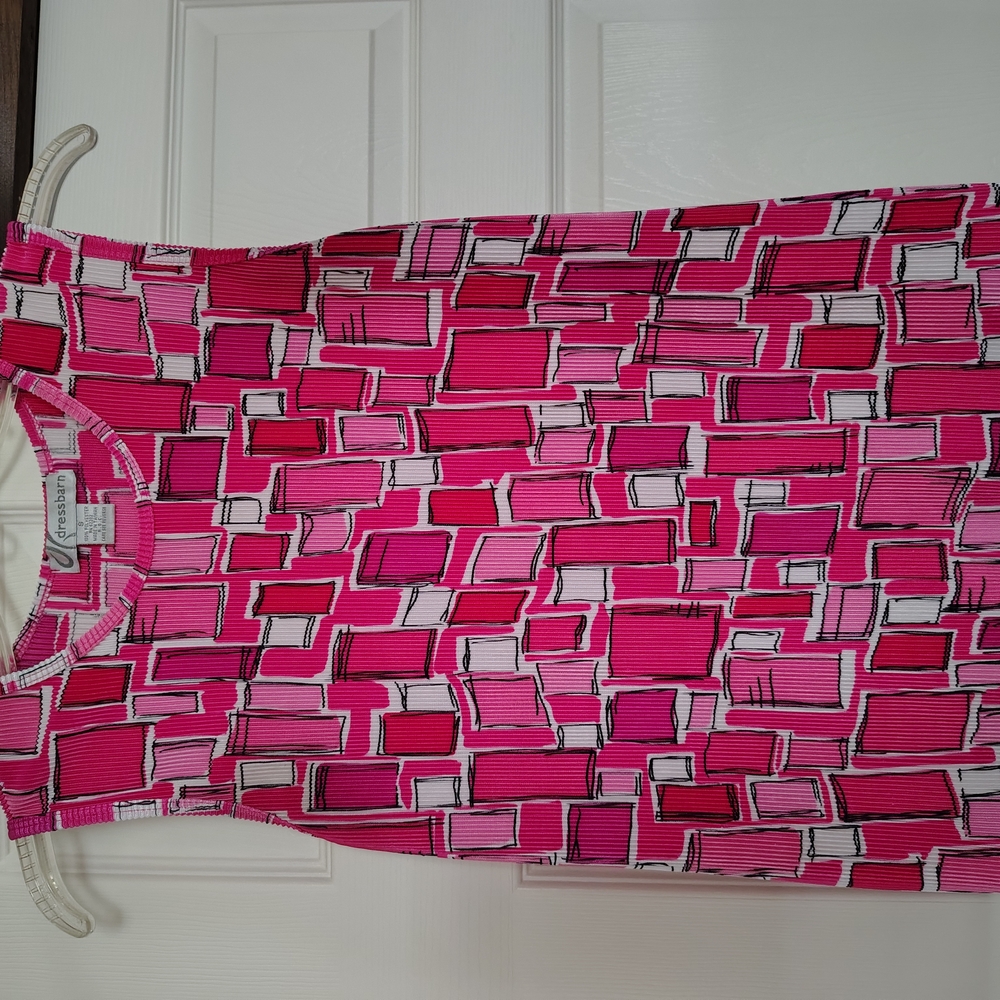 Pink Geometric Sleeveless Top